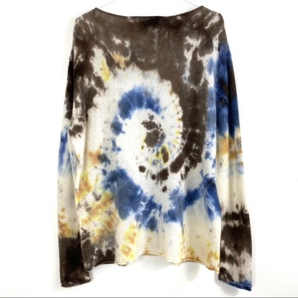 LOVE Tanjane 100% Cashmere Tie Dye Sweaters in Brown and Blue - Picture 2 of 11